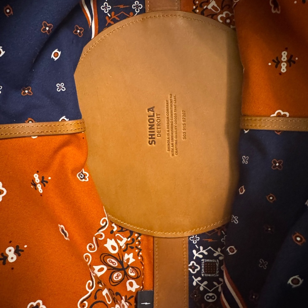 Shinola Derby Bandana Tote- Blue and Orange Bag - Picture 3 of 7